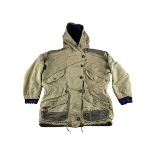 Degre‎ 7 Womens Beige Long Sleeve Full Zip Hooded Windbreaker Winter Coat Size 6